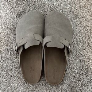 Target Women's Taupe Suede Slip-On Clogs